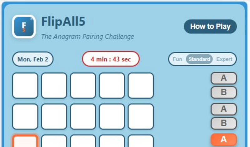 FlipAll5 Anagrams